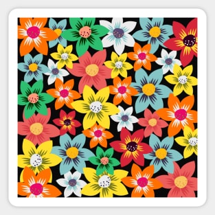 Colorful Floral Scarlet Pimpernel Garden Pattern Sticker